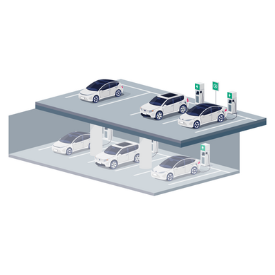 E-Ladelösung für Firmen-Parkplatz